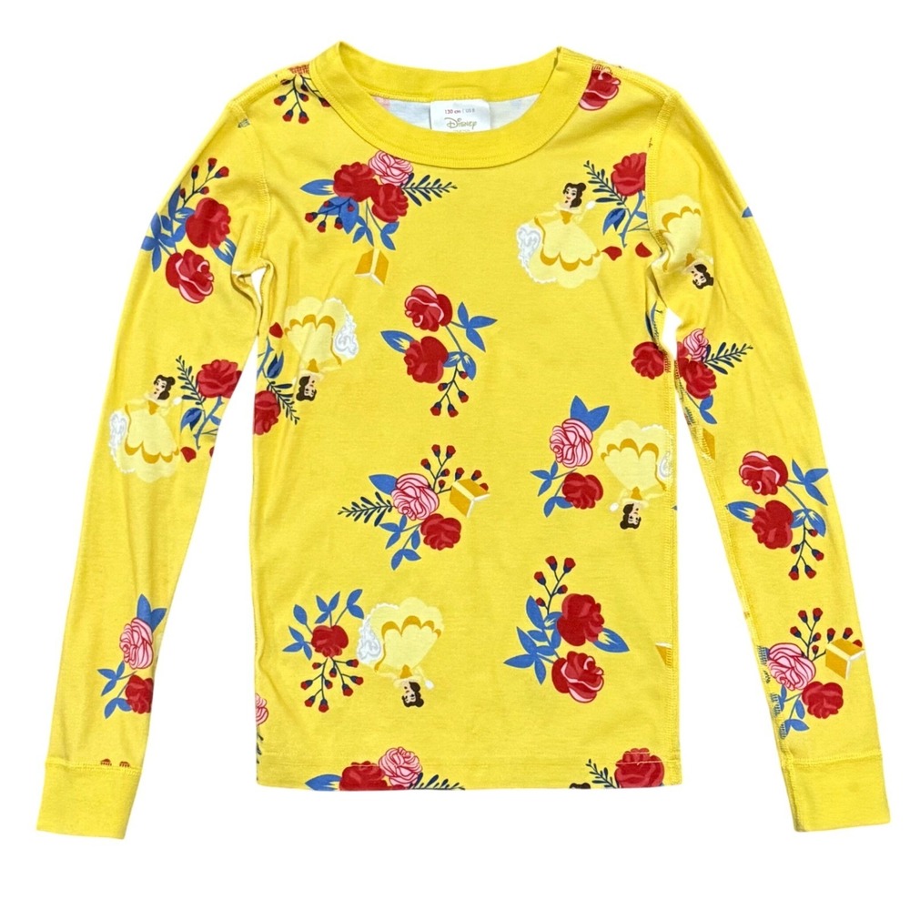 Disney Princess Belle Floral Pajamas Long Sleeve Kids Size 130cm‎ (sz 8)